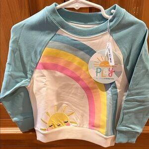 Little Sleepies Kids Sun and Rainbow Sweatshirt - Blue, White, Pink, Yellow
